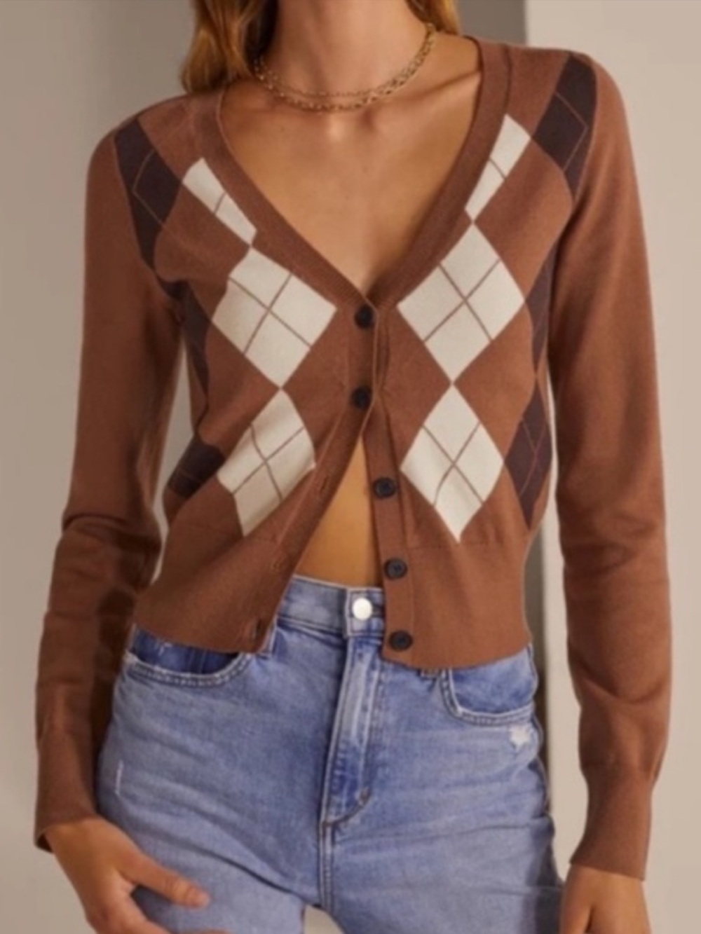 NWT Favorite Daughter Argyle
Griffin Cardigan Size Medium